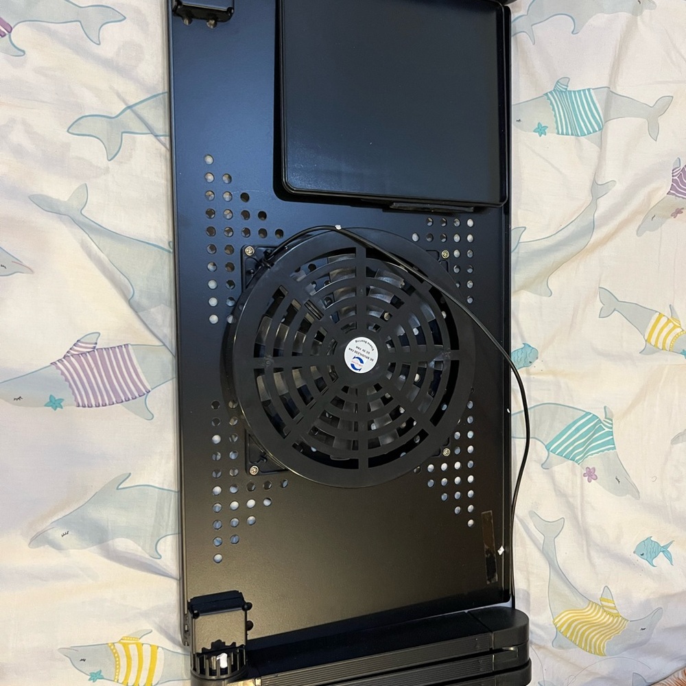 Sleek Black Laptop Cooling Stand